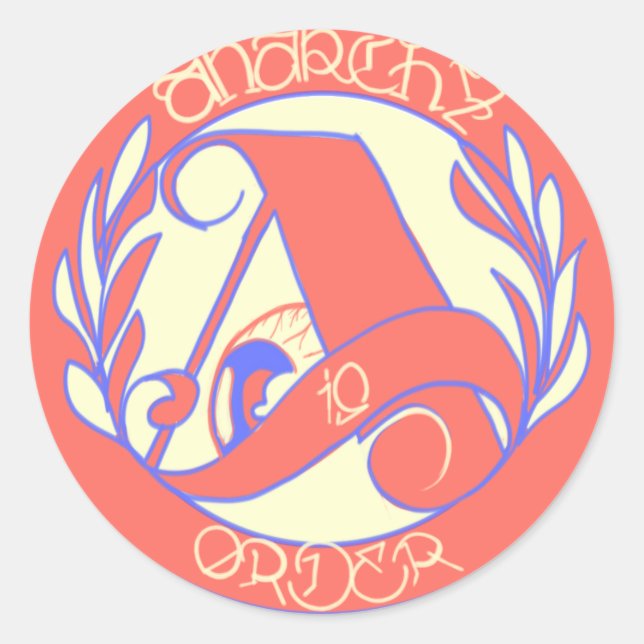 anarcho-american classic round sticker (Front)