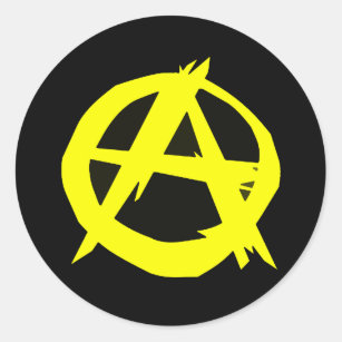 Anarcho Capitalism Black and Yellow Flag Classic Round Sticker