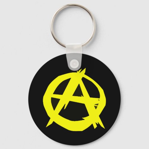 Anarcho Capitalism Black and Yellow Flag Keychain