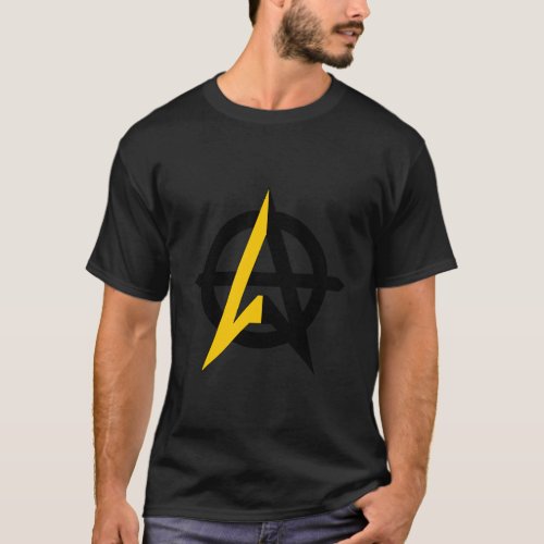 Anarcho_Capitalism Black Yellow Symbol T_Shirt
