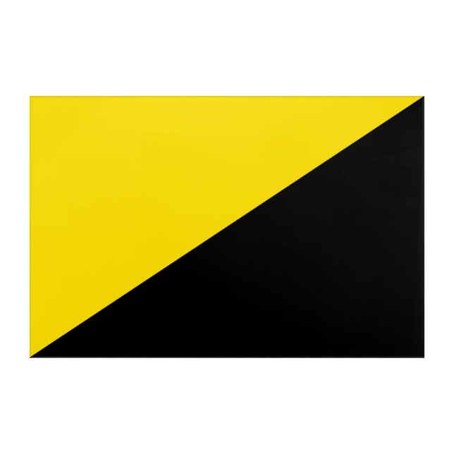 Anarcho capitalism flag anarchy symbol black yello acrylic print (Front)