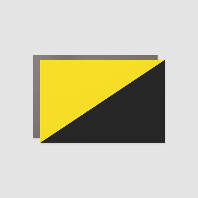 Anarcho capitalism flag anarchy symbol black yello car magnet (Front)