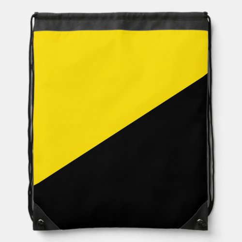 Anarcho capitalism flag anarchy symbol black yello drawstring bag