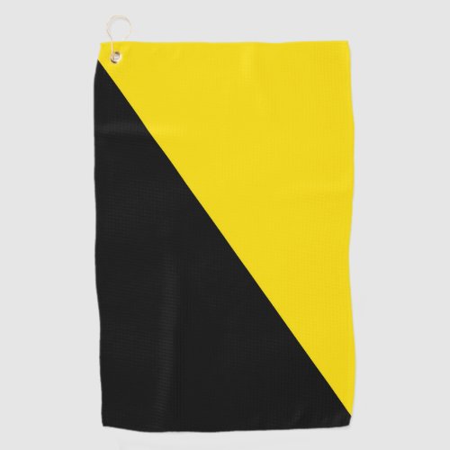 Anarcho capitalism flag anarchy symbol black yello golf towel