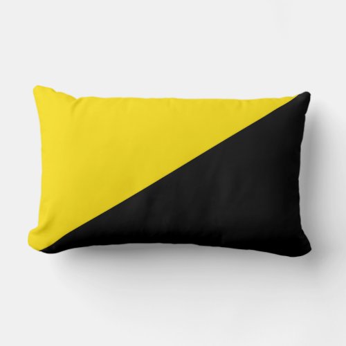 Anarcho capitalism flag anarchy symbol black yello lumbar pillow