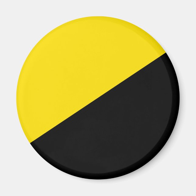Anarcho capitalism flag anarchy symbol black yello magnet (Front)