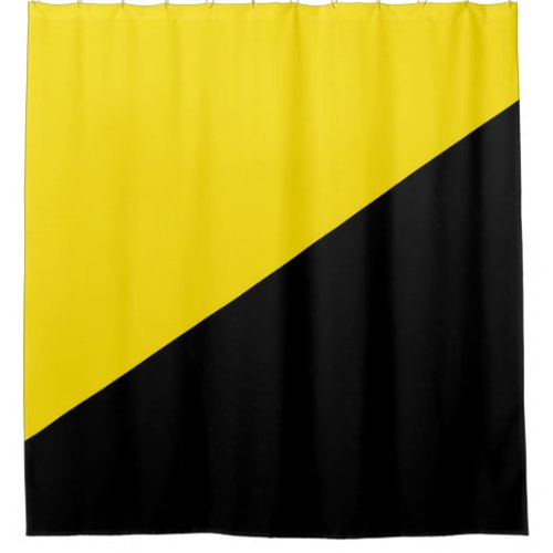 Anarcho capitalism flag anarchy symbol black yello shower curtain