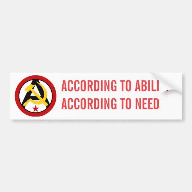 Anarcho-communist logo bumper sticker (Front)