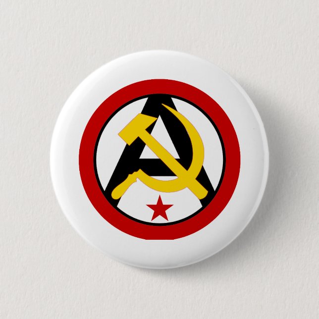 Anarcho-communist logo pinback button (Front)