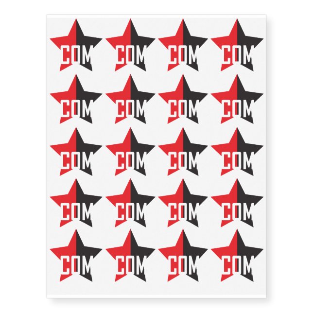 Anarcho-Communist Star Temporary Tattoos (Front)