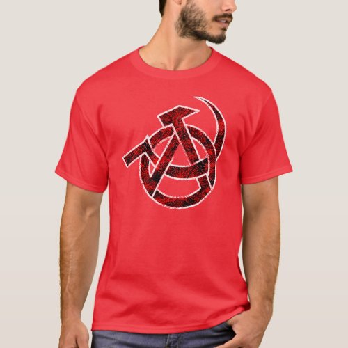 Anarcho_Syndicalism Anarcho_Communist Distressed  T_Shirt