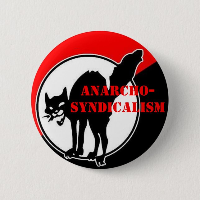 anarcho-syndicalism pinback button (Front)