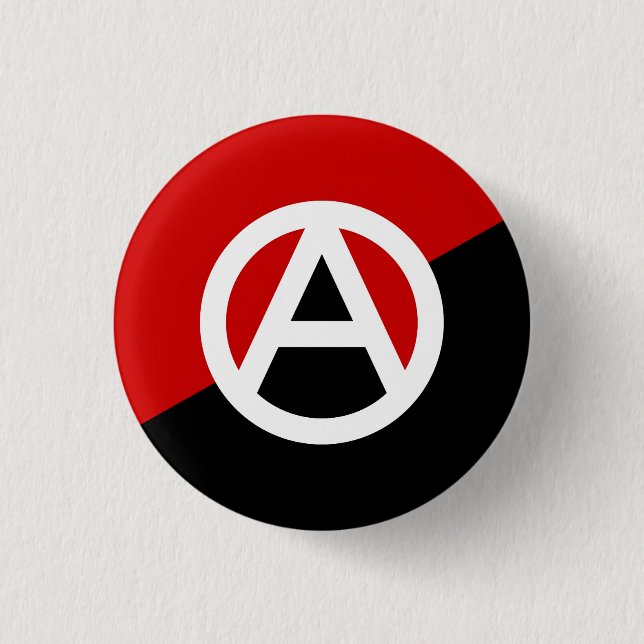 Anarcho-Syndicalism Symbol Button,  Flag Design sm Button (Front)