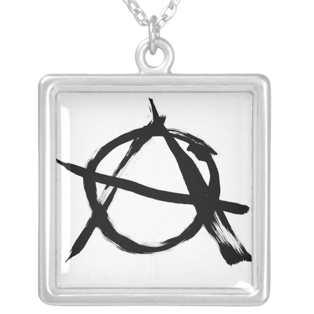Anarchy A Large Silver Plated Necklace (Front)