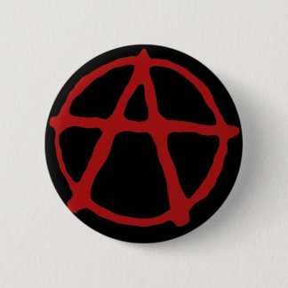 Anarchy. Black t-shirt with red symbol Button