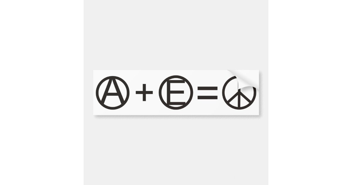 Anarchy + Equality = Peace Bumper Sticker Zazzle
