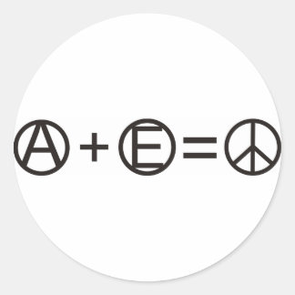 Anarchy + Equality = Peace Classic Round Sticker