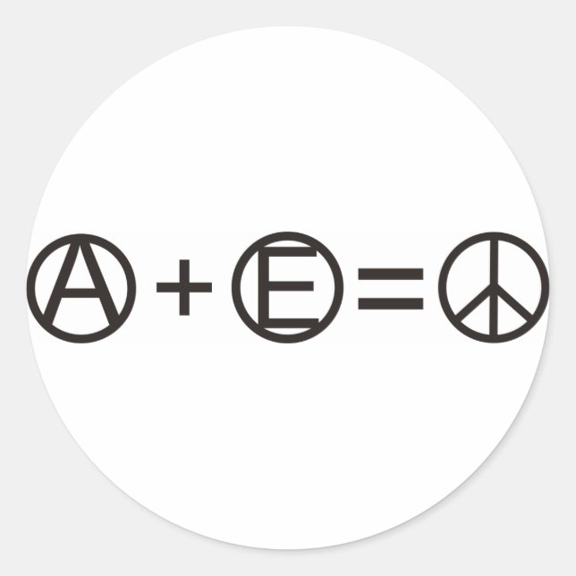 Anarchy + Equality = Peace Classic Round Sticker (Front)