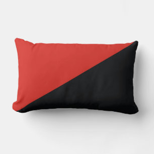 anarchy flag red black lumbar pillow