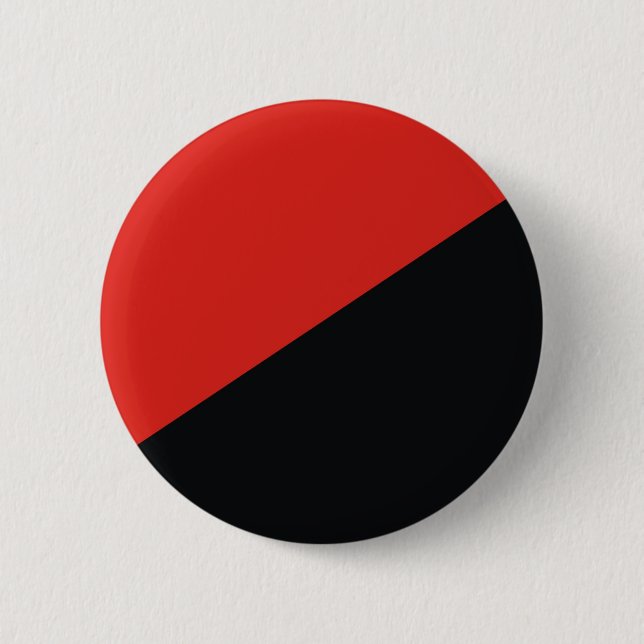 anarchy flag red black pinback button (Front)