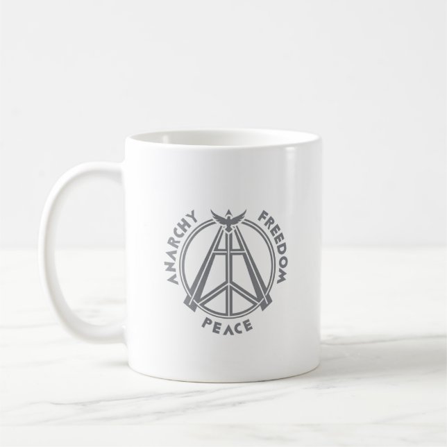 Anarchy, Freedom & Peace: Modern Anarchy Symbol Coffee Mug (Left)