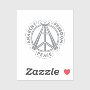 Anarchy, Freedom & Peace: Modern Anarchy Symbol Sticker