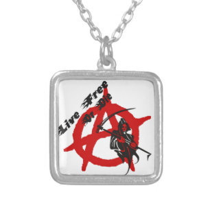 Anarchy Grim Reaper Silver Plated Necklace