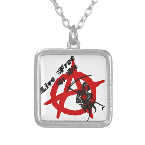 Anarchy Grim Reaper Silver Plated Necklace