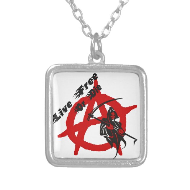Anarchy Grim Reaper Silver Plated Necklace (Front)