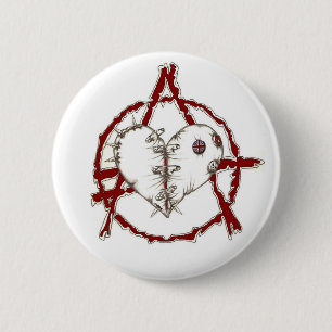 Anarchy heart pinback button