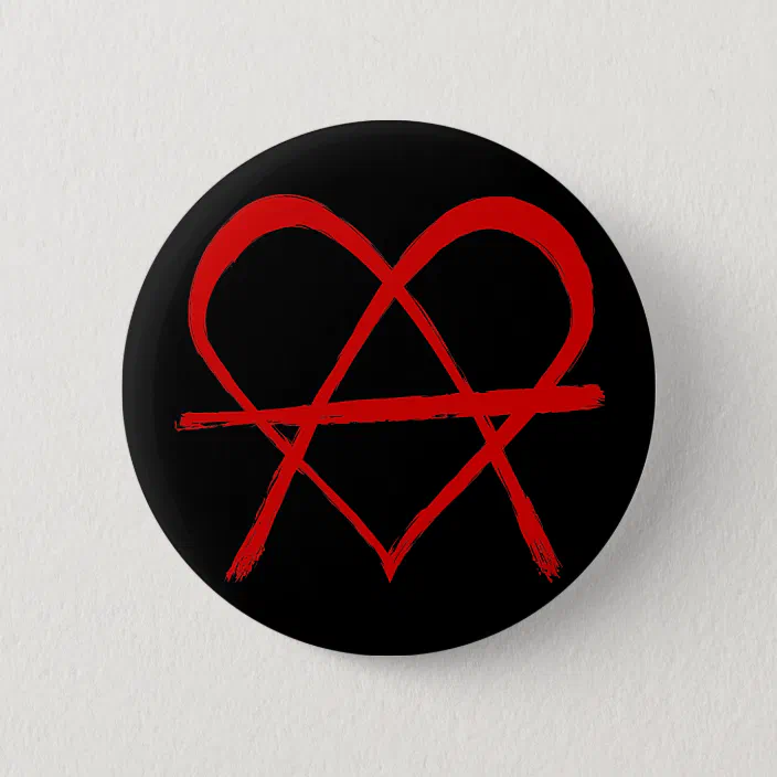 Badge Antifa Punk red star Anarchy pin 25 mm Anstecker rot Roter Stern Button 