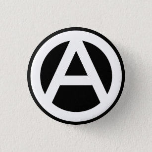 Anarchy icon Classic (black background) Button