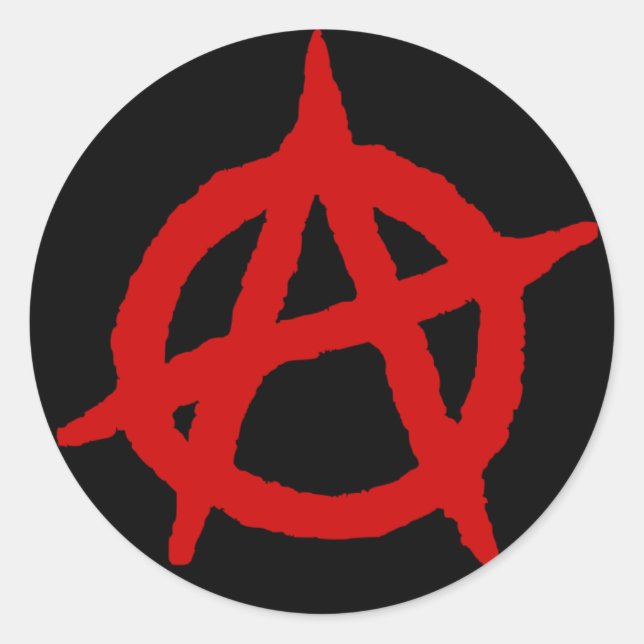 Anarchy in Red Classic Round Sticker (Front)