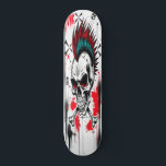 Anarchy Ride Edition 4 Skateboard<br><div class="desc">Unleash your rebellious spirit with this Punk Rock Skull with Mohawk skateboard deck, a bold statement piece that captures the raw energy of punk culture. This striking design features a gritty, hardcore skull rocking a spiked mohawk, surrounded by chaotic graffiti, and anarchy symbols. The distressed textures and aggressive colors bring...</div>