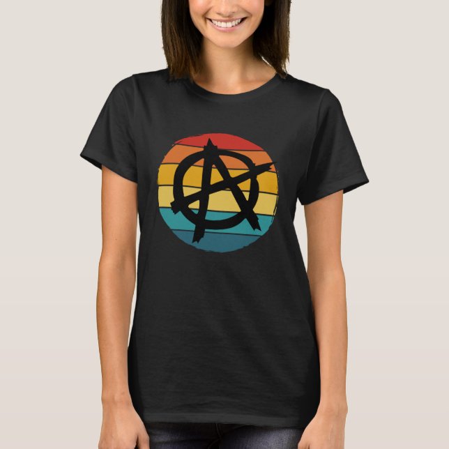 Anarchy Sign Anti Establishment Punk Rock Music Pu T-Shirt (Front)