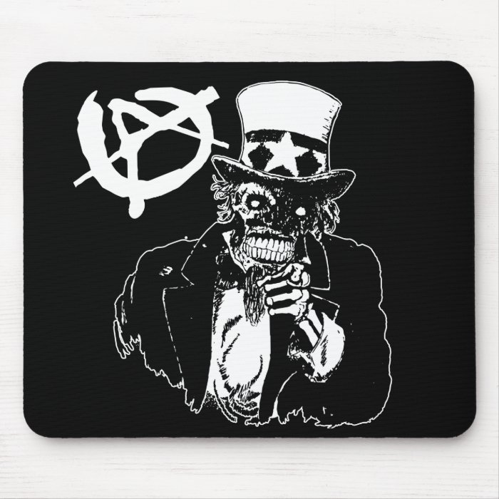 Anarchy Skull Black Mouse Mat