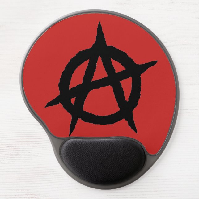 Anarchy symbol black punk music culture sign chaos gel mouse pad (Front)