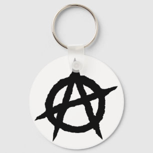 Anarchy symbol black punk music culture sign chaos keychain