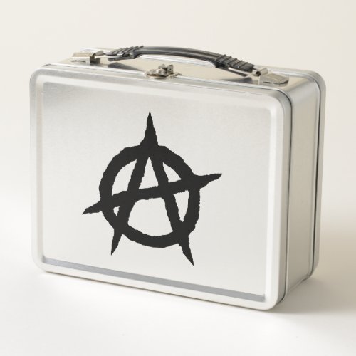 Anarchy symbol black punk music culture sign chaos metal lunch box