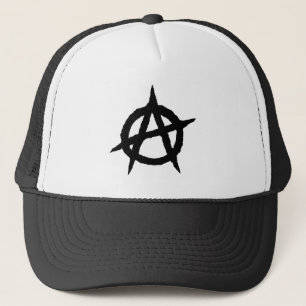 Anarchy symbol black punk music culture sign chaos trucker hat