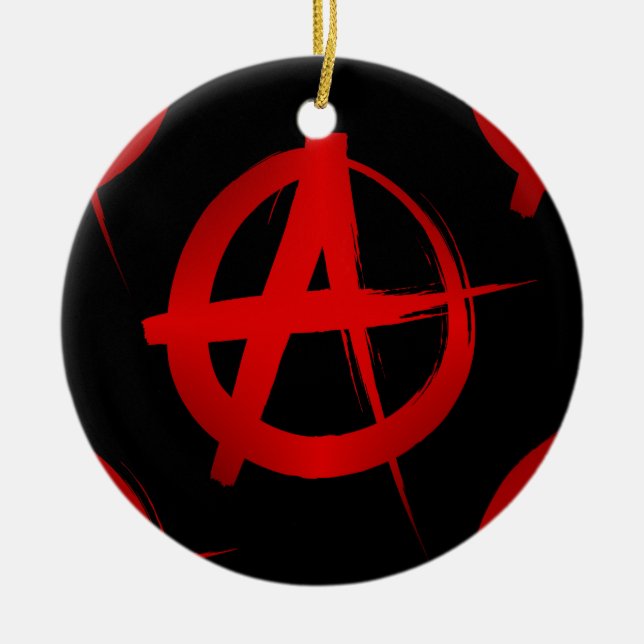 Anarchy symbol ceramic ornament (Front)