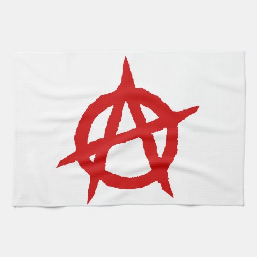 Anarchy symbol red punk music culture sign chaos p kitchen towel