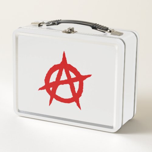 Anarchy symbol red punk music culture sign chaos p metal lunch box