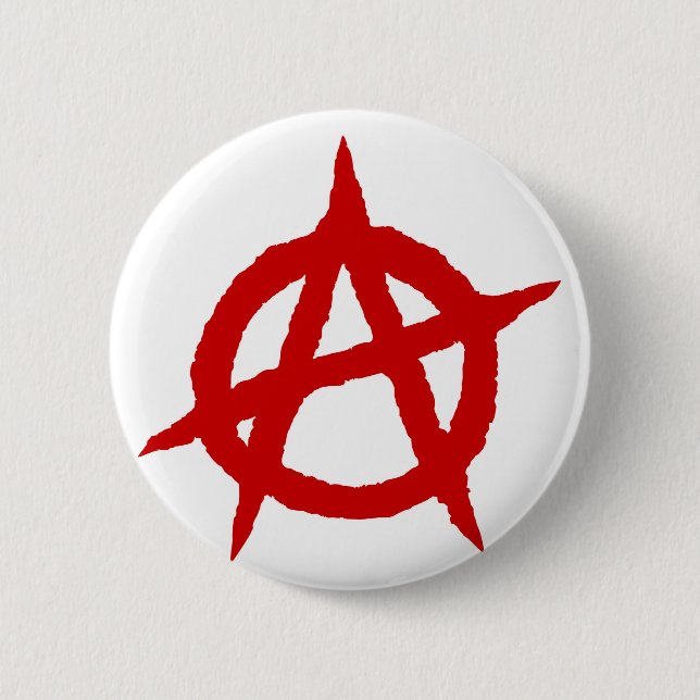 Anarchy symbol red punk music culture sign chaos p pinback button (Front)