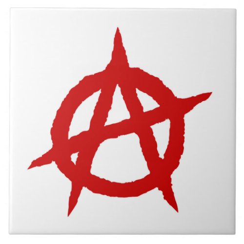 Anarchy symbol red punk music culture sign chaos p tile
