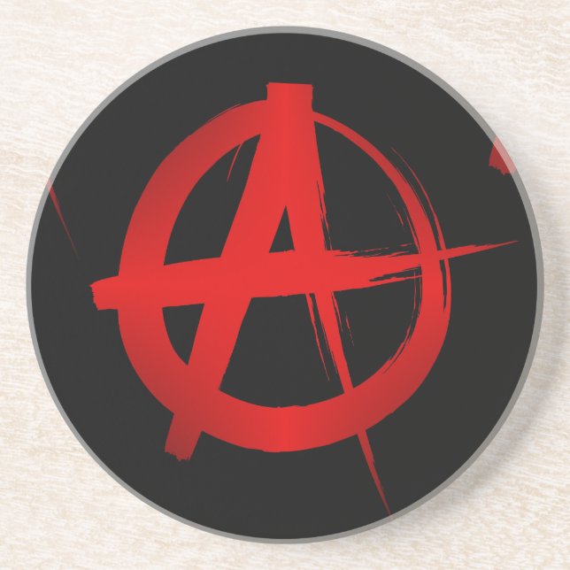 Anarchy symbol sandstone coaster (Front)