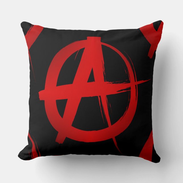 Anarchy symbol throw pillow (Front)