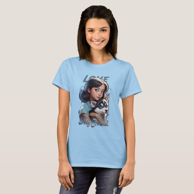 Anastasia and The Siberian Husky T-Shirt (Front Full)