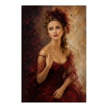 Anastasia Crimson Grace – Red Impasto Portrait