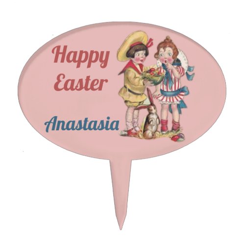 ANASTASIA  EASTER CAKE TOPPER _ Vintage picture 